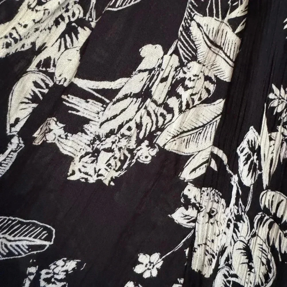 NWT Lola P Black Tan Sleeveless Stress Tropical Zoo Animal Print Dress Size M - Picture 14 of 16